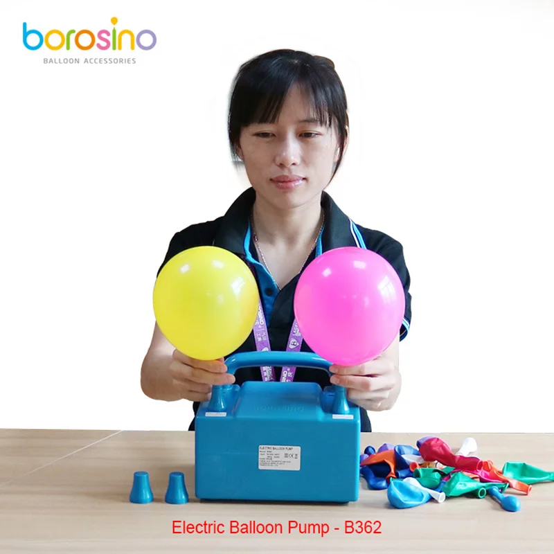 Electric Inflator Pump with Knotter for Decoration BOMPOW Electric Balloon Air Pump 600W Blue Party Dual Nozzle Portable Balloon Inflator Blower Pump Balloon Pump with High Power