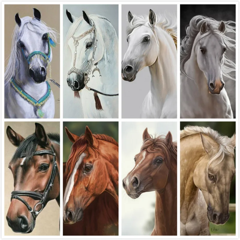 

New 5d Diamond Painting Square Full Horse Diamond Mosaic Animal Diamond Embroidery Rhinestones Picture Resin Drill Handmade
