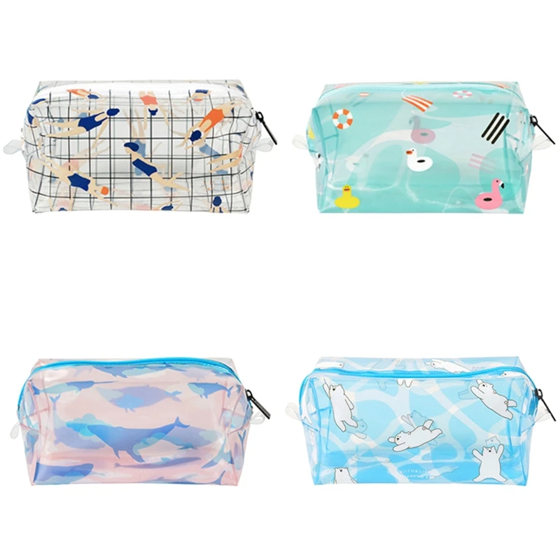 

Cosmetic Toiletry Storage Zip Cute Clear Transparent PVC Travel Makeup Bag Case