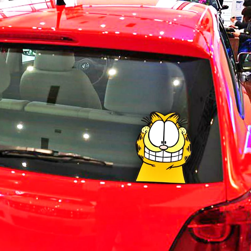 

Aliauto Cartoon Funny Garfield Sticker Vinyl Decal Car-styling for Hyundai Accent I30 I35 Santa Fe Solaris Elantra Parts Kia