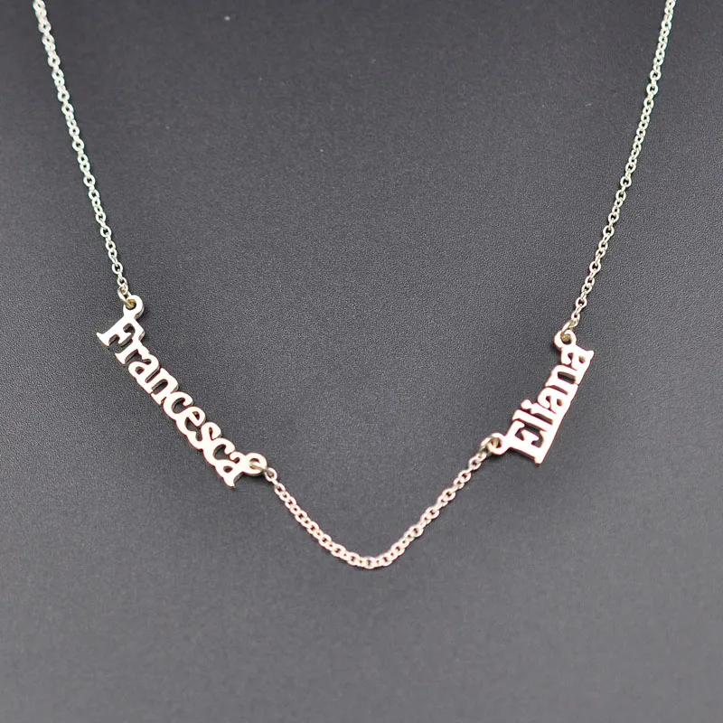 2022 new trend two Name Necklace Custom 