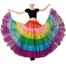 Разноцветная юбка для женщин на выпускной, Saias, для взрослых, для невесты, нижнее белье, тюль, миди, трапециевидная юбка, плюс, Sz, для пляжного танца, размер M