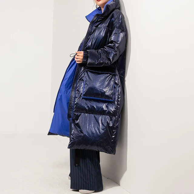 Download Patent Leather Glossy Down Jacket Women Winter 90% White ...