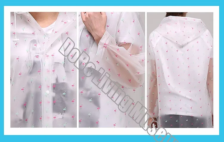 Fashion Transparent  Waterproof Raincoat for women Rain coat with spotted women raincoat 5