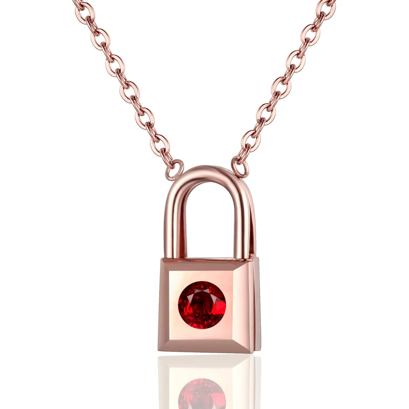 

Two Style Lock Shapes Red Round Crystal And White Heart Crystal Pendant Necklace Black And White Pendant For Woman Love Jewelry