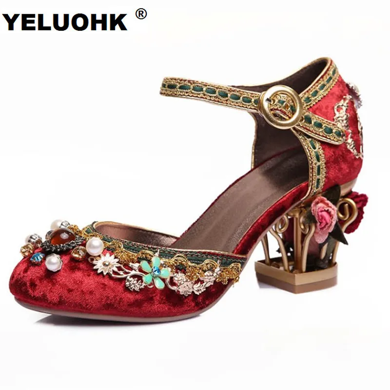 

Large Size Crystal Wedding Shoes Woman Fashion Handmade Shoes For Women Pumps Party Sexy High Heels Bridal Shoes