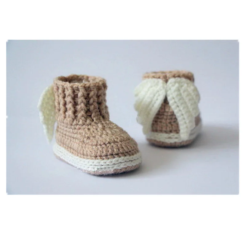 free-shippingCrochet-baby-booties-baby-shoes-winter-boots-socks-wings-angel-white-pink-baby-shower-gift-10Cm-9cm11cm-2