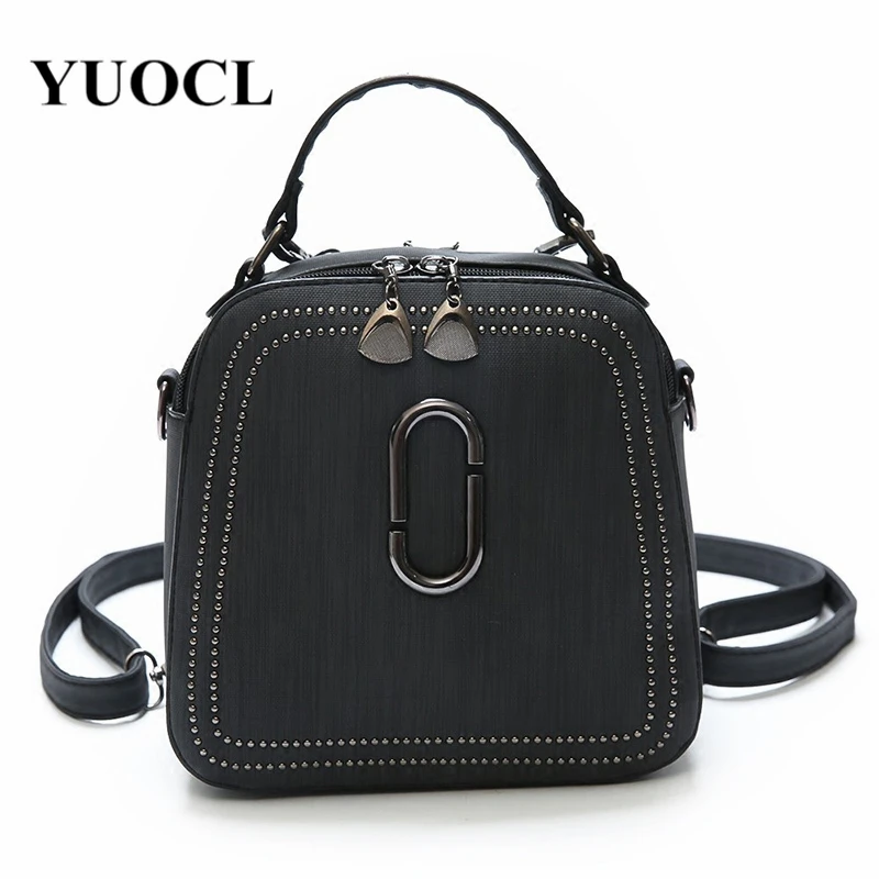 

2018 crossbody bags for women leather bags luxury women bags designer rivet tote bag fashion backpack sac a main