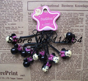

New 50 pcs minnie Head Lovely Jingle Bells,Christmas Decoration,DIY Crafts,Cartoon Lanyard Accessories Bell key Chains H--30