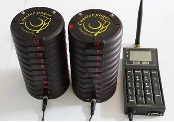 

Free shipping! Guest paging system, 20pc coaster pager, 1pc Pocsag keypad transmitter, queue call, restaurant wireless service
