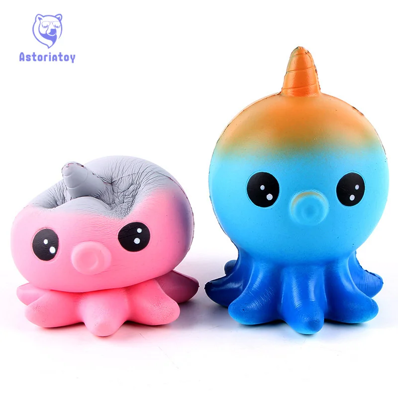 

New Kawaii Jumbo Jellyfish Octopus Cuttlefish Squishy Slow Rising Anti Stress Soft Squeeze Cake Bread Straps Kid Fun Toy Gift