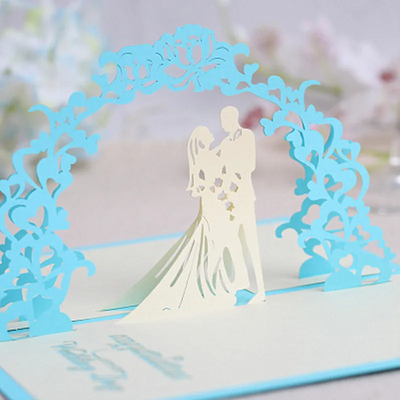  3D Pop Up Romantic Wedding Invitations Valentines Day/anniversary Postcards Greeting Card Laser Cut - 32863551614
