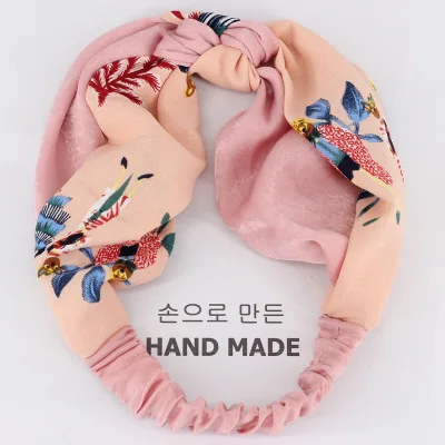 

New Spring and Summer Korea hair accessories cross wide face wash hair band girls sweet small fresh simple stitching headband