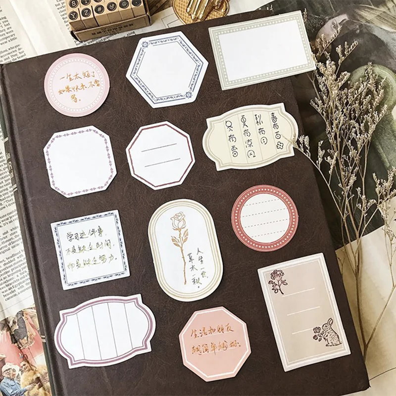 

30Pcs/pack Vintage Write-on Sticker Scrapbooking Creative Office Planner Sticky Note DIY Journal Decorative Adhesive Labels