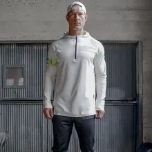 Мужская куртка для бега фитнес с капюшоном Футбол свитер Мужской Топ Спортивная одежда длинный рукав спортивная куртка