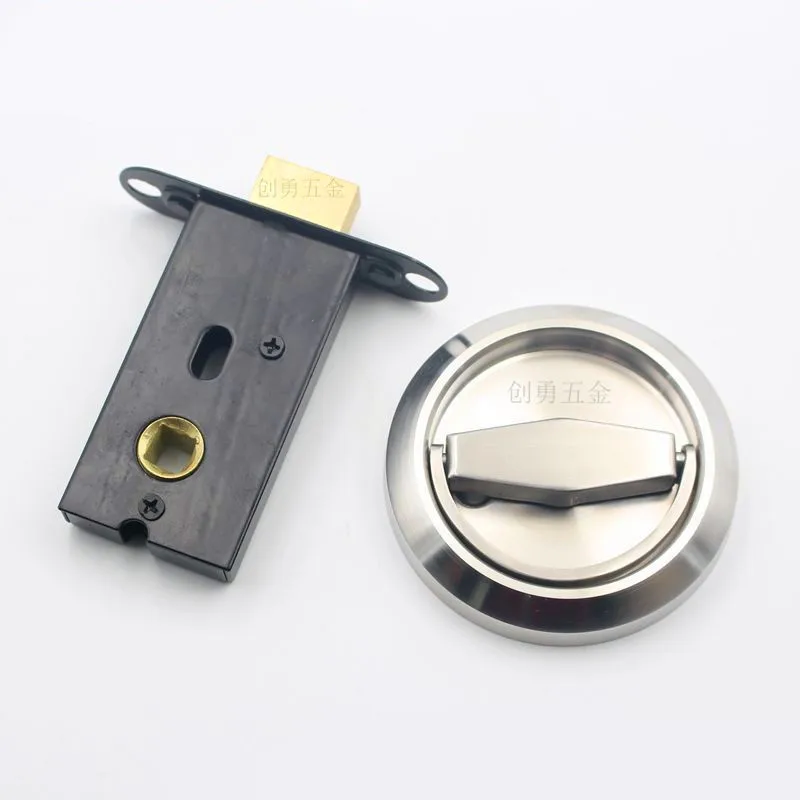

Stainless Steel 304 Recessed Invisible Cup Handle Privacy Hidden Door Locks Cabinet Pulls Handle Fire Proof Disk Ring Lock