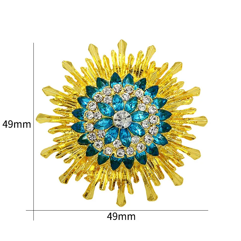 WEIMANJINGDIAN Кристалл Стразы Подсолнух Броши для женщин Одежда Аксессуары В позолоченном цвете
