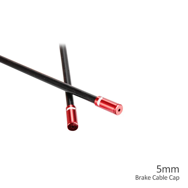 5mm Red GUB 10 шт. 4 мм 5 мм алюминиевый трос переключения тормоза для MTB шоссейного велосипеда красочный кабель велосипедный переключатель тормозной кабель концевой наконечник крышки - Цвет: 5mm Red