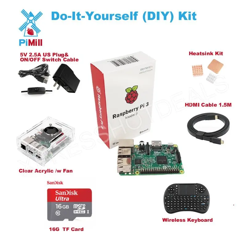 Raspberry Pi 3 Модель B сделать-это-Yourself (DIY) комплект D0043 | Компьютеры и офис