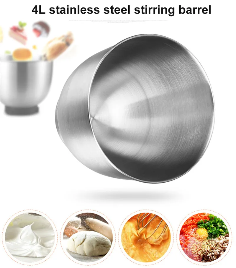 Beijamei 4 L 6-speed Stand Food Mixers Electric Cream Egg Whisk Blender Cake Dough Bread Mixer Maker Machine