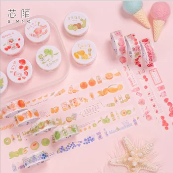 

20 pcs DIY Japanese Paper Decorative Adhesive Tape Kawaii Fruit tea series Washi Tape/Masking Tape Stickers