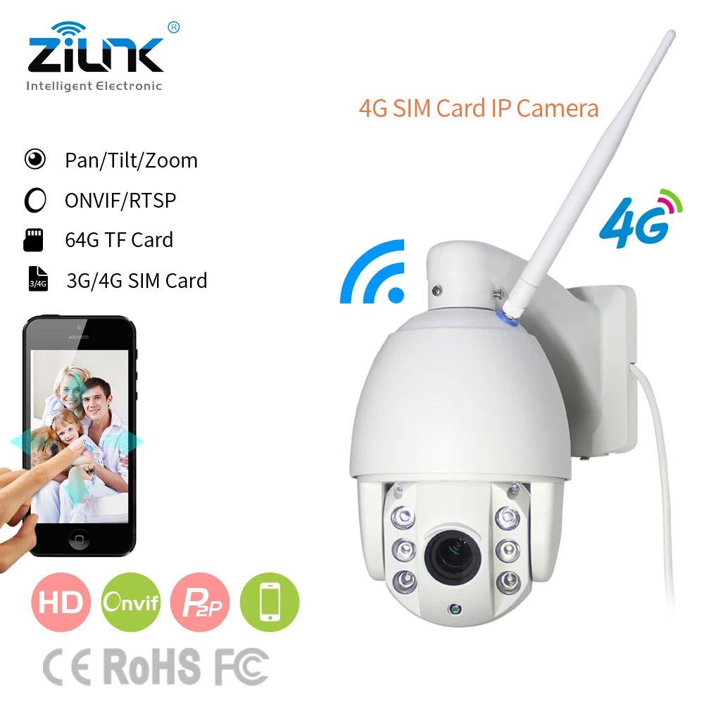 

ZILNK 3G/4G/WIFI IP Camera Speed Dome Camera PTZ Full HD 1080P P2P Network 2.7-13.5mm Zoom Lens IR Night Vision Outdoor CamHi