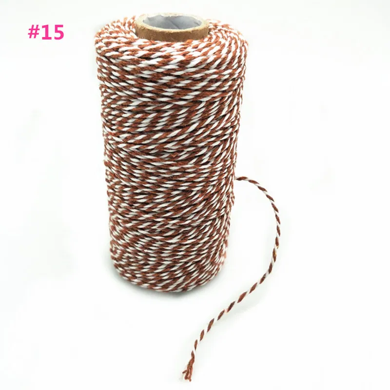 1 Roll 100 Metres 1.5mm Cotton Bakers Twine String Cotton Cords Rope Home Decor DIY Craft For Apparel Sewing Fabric colors B558