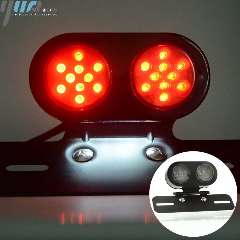 12v Motorbike Tail Lights License Plate Holder Turn Signals Brake Stop Lights Universal for Harley BMW SUZUKI Kawasaki Triumph