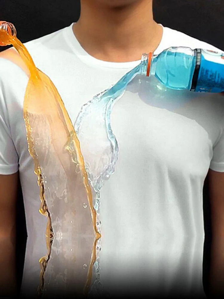 Анти-грязные водонепроницаемые мужские футболки гидрофобные окрашенные дышащие рубашки противообрастающие быстросохнущие футболки с коротким рукавом