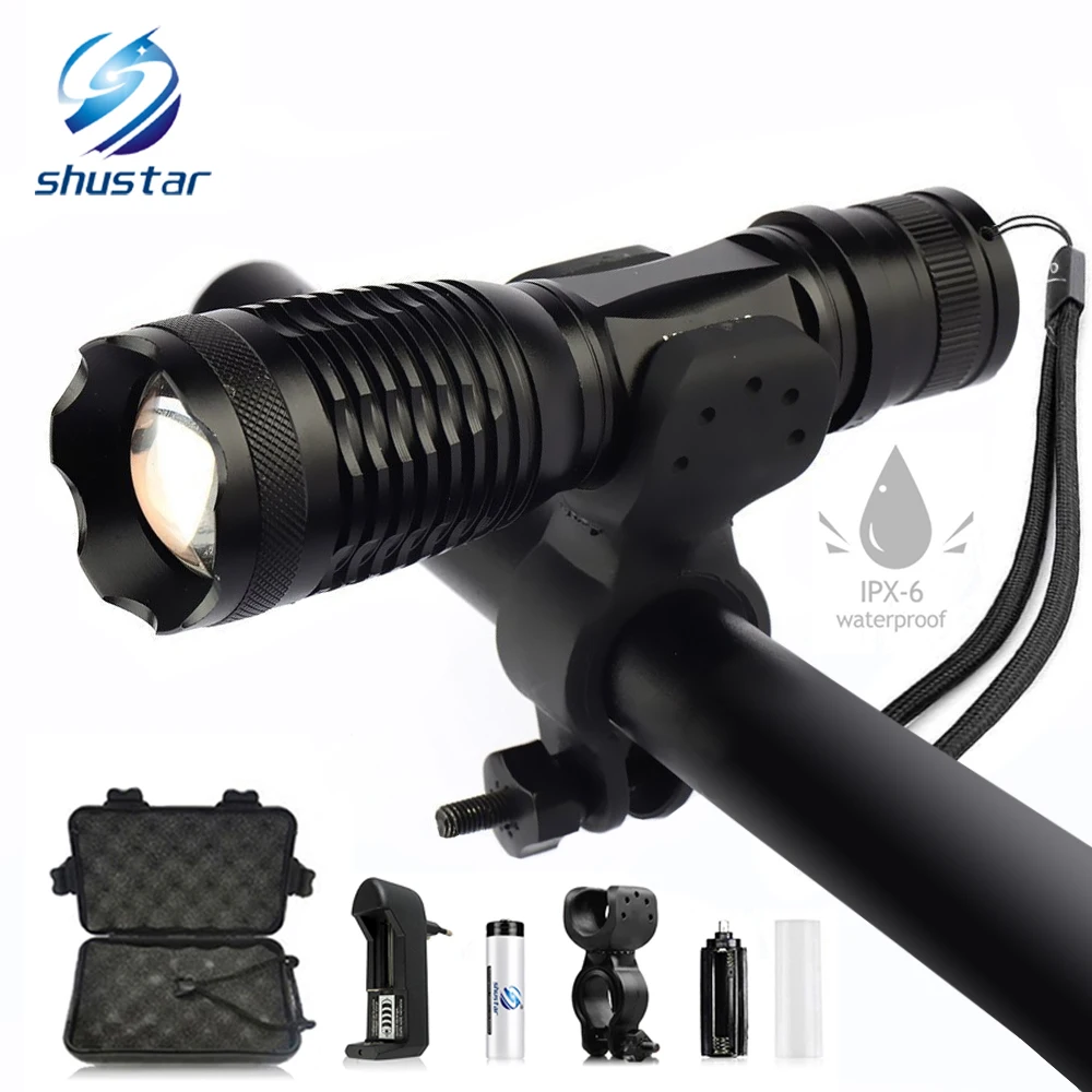 

Waterproof bicycle light 5 lighting mode super bright LED flashlight zoom high quality bicycle accessories using 18650 battery