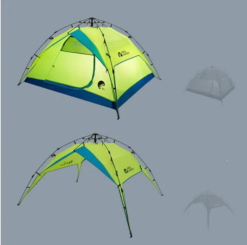 Outdoor travel tent resist Wind double layer 3 4 people space automatic speed set park font
