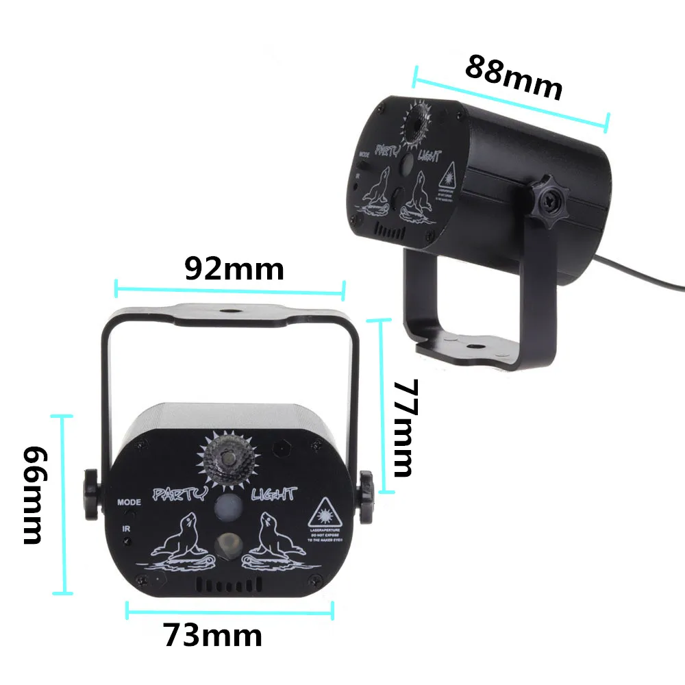DJ лазерный сценический светильник RG 60 видов узоров проектор USB сценический светильник ing диско светильник рождественские вечерние бар праздничный светильник s