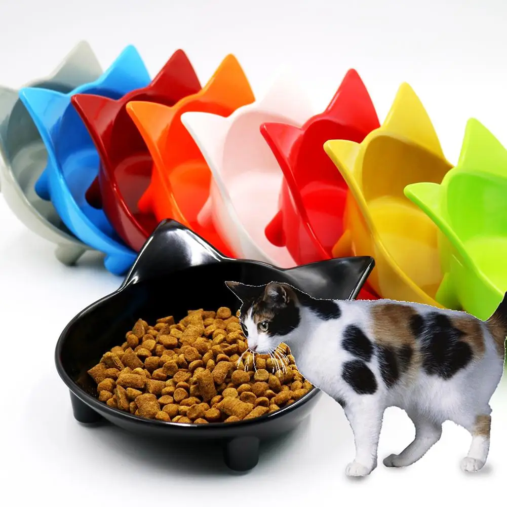 Lovely Cat Shape Cat Bowls Antislip Melamine Pet Dog Puppy Kitten Food