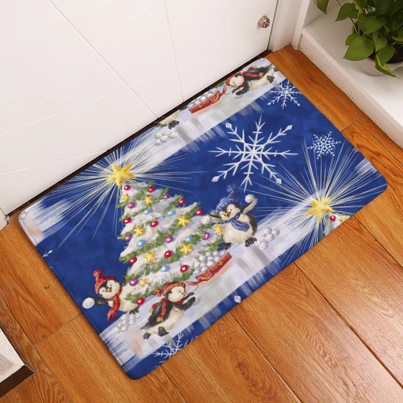 CAMMITEVER Christmas Door Mat Hallway Festival Aisle Runner Rug Non Slip Hallway Stair Kitchen