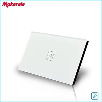

Remote Touch Switch US Standard 1 Gang 1way RF Remote Control Light Switch UK Standard White Crystal Glass Panel