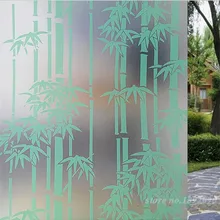 60*200 см непрозрачная самоклеящаяся стеклянная оконная пленка ПВХ матовые наклейки на окно зеленое и белое бамбуковое зеркало для балкона CZ002