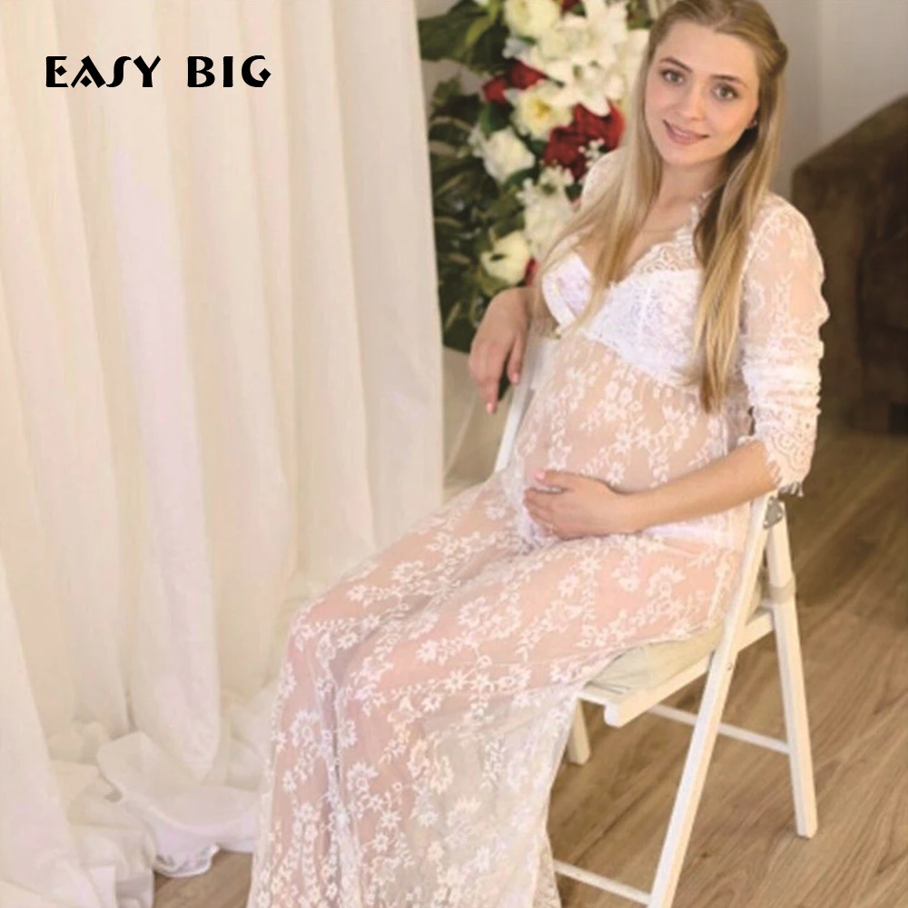

EASY BIG Summer Lace Maternity Dresses Women Pregnant Clothes Ankle-Length Pregnancy Clothing Maternity Photography Props MC0038