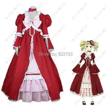 Envío gratis por encargo de la alta calidad negro mayordomo esposa-a-ser Elizabeth Lolita Cosplay del Anime / fiesta vestido para Halloween