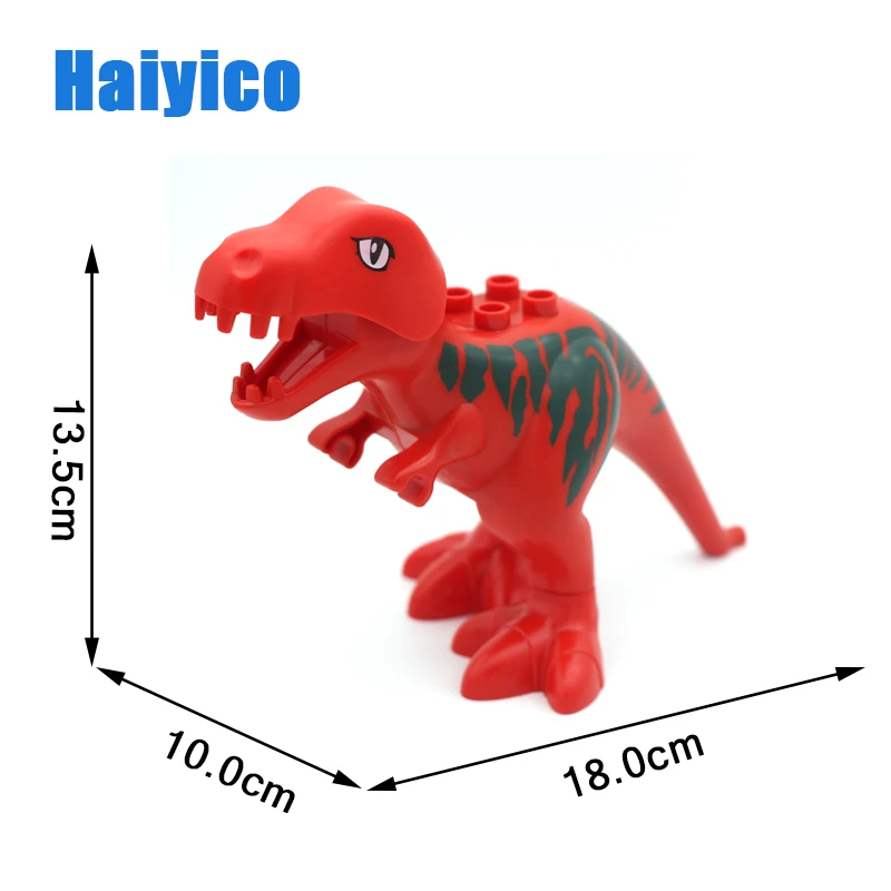 Большой размер, сборные модели животных, строительные блоки, комплекты с динозаврами, кирпичи, совместим с Duplo, Детские Классические игрушки для детей - Цвет: Tyrannosaurus Rex