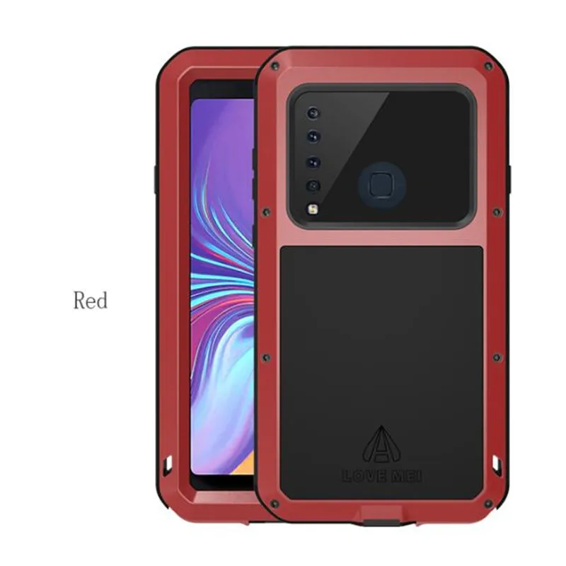 Для samsung Galaxy A9 чехол Love Mei Шок Грязь Доказательство водостойкий металлический бронированный чехол для телефона для samsung Galaxy A9s - Цвет: Красный