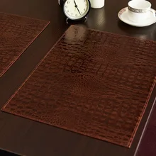 Leder Tischset Europäischen Stil Krokoprägung Tabelle Matte Isomatte Matte Dekorative Kaffee Bahnen