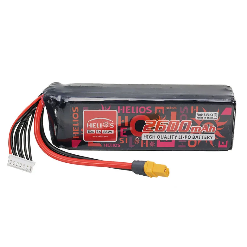 

Helios 22.2V 2600mAh 6S 50C XT60 Plug Lipo Battery For RC Helicopter Quadcopters