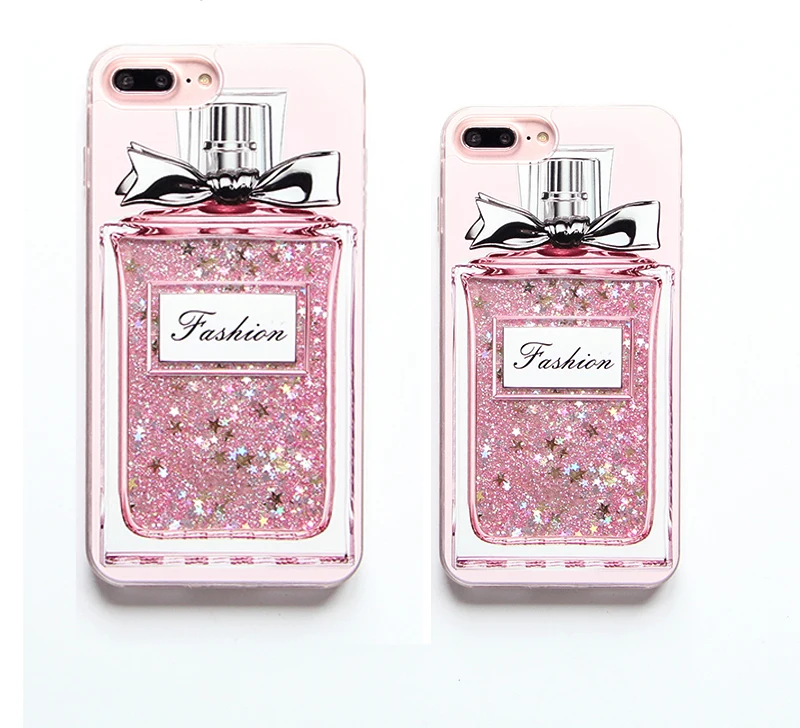 Fashion Perfume Bottle Design Liquid Quicksand Phone Case Cover for