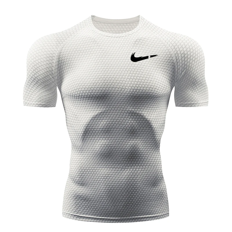 

Summer T-shirt men's sportswear running fitness tights comfortable soft breathable brand T-shirt running jogging suit