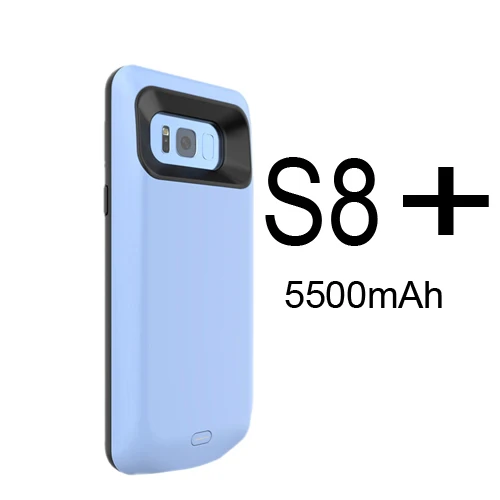 Чехол для аккумулятора S8 5500mA/5000mAh для samsung Galaxy S8, чехол для зарядного устройства, внешний аккумулятор для samsung Galaxy S8 Plus - Цвет: 5500mAh S8 Plus Blue