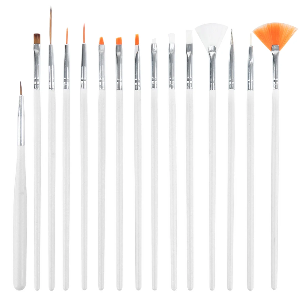 

ELECOOL 15PCS/set Nail Art Paint Dot Draw Pen Colored Brush For UV Gel DIY Decoration Tool supplies brush nail painting pen