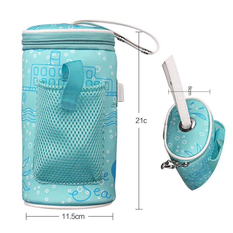 USB Baby Bottle Warmer Heater Insulated Bag Travel Cup Portable In Car Heaters Drink Warm Milk Thermostat Bag For Feed Newborn 