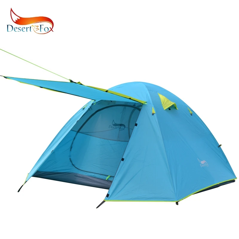 Desert Fox 3 4 Person Family Tent Lightweight Portable Alumimun Pole Waterproof Anti Storm Double Layer