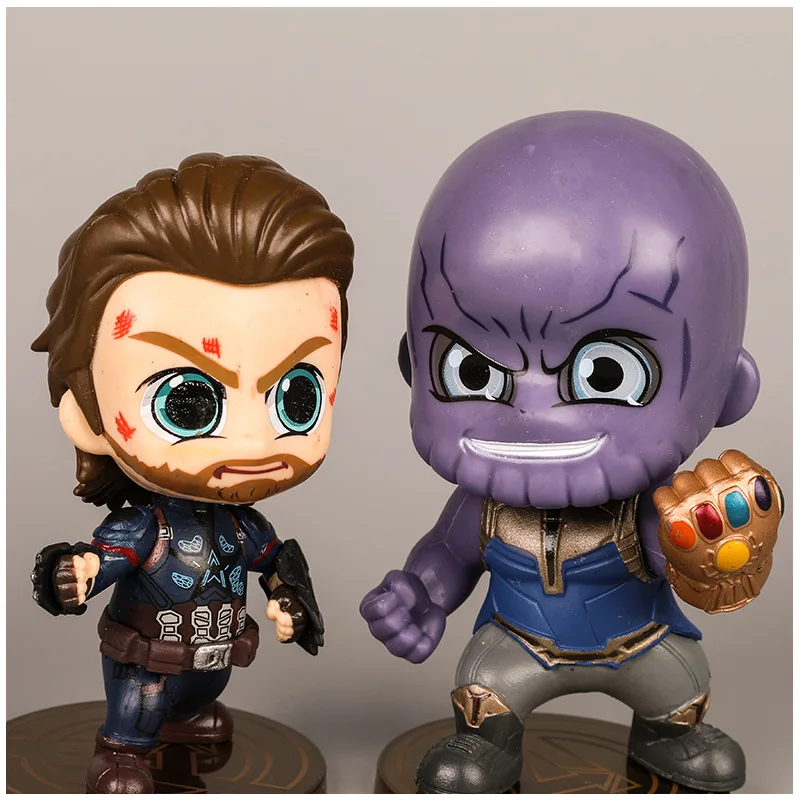

6pcs/set Marvel Avengers Action Figure Super Hero Thanos Iron Spiderman Dr. Strange Figure Cake Decoration Model Christmas Toys