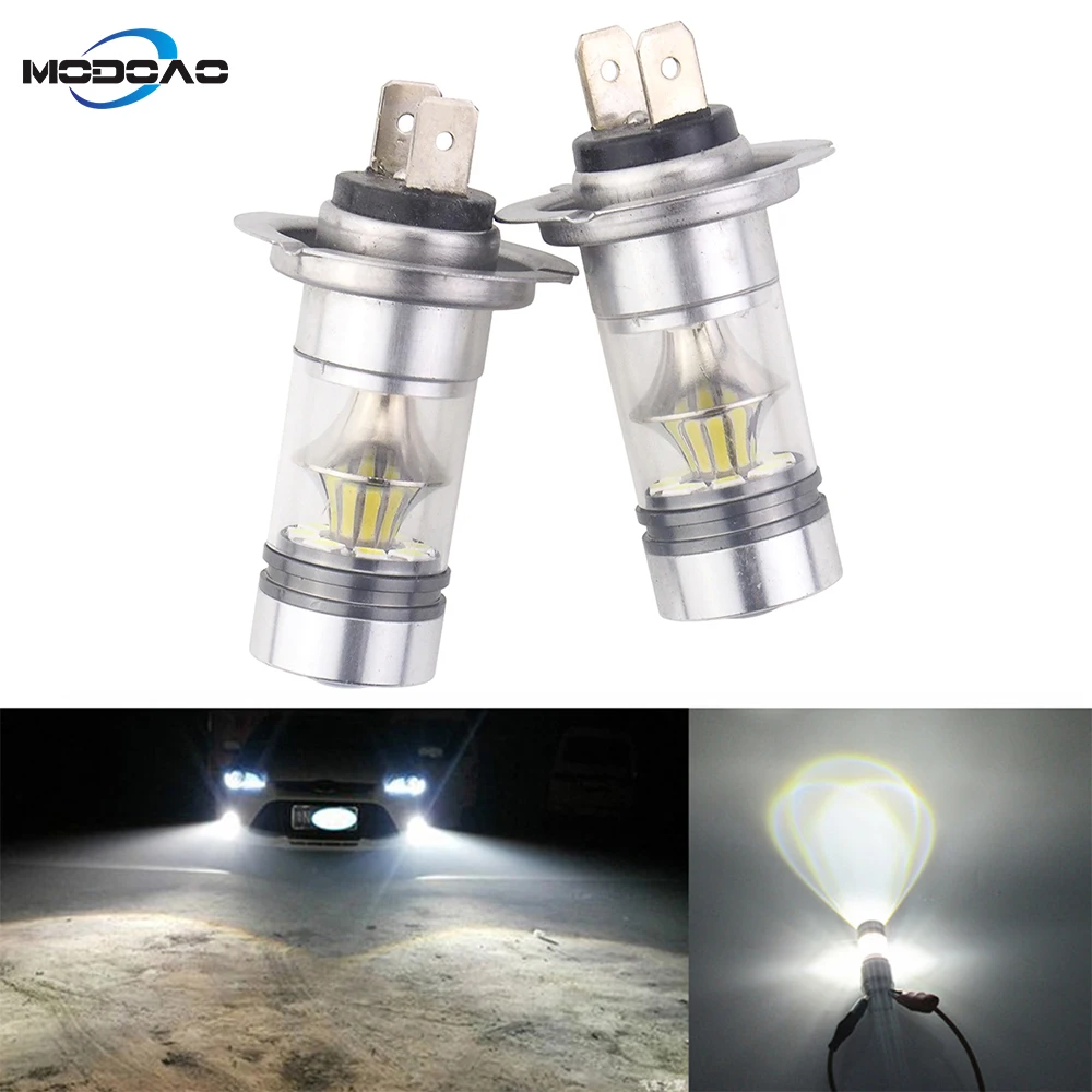 

2pcs/lot H1 H3 H7 H8 9005 6000K 100W 20LED White Fog Driving Light Bulbs headlights Car Styling Accessories